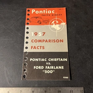 Vintage 1957 Pontiac Chieftain Vs. Ford Fairlane Dealership Brochure - Picture 1 of 3