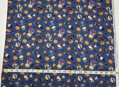 New Halloween Fabric Peanuts Classic Costumes 100% Cotton Free Ship Half/Full Yd - Image 1 of 3