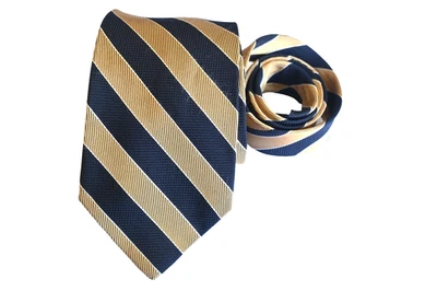 LAND'S END MEN'S TIE YELLOW/STRIPED Width: 3.50" Length:  60" - Image 1 of 3
