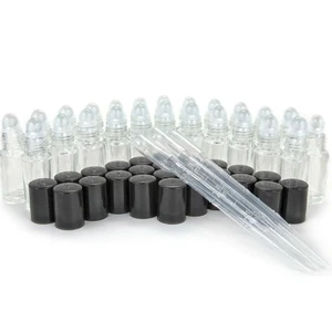 24 Re-fillable Roll on kit 10ML. Plastic Roller Ball & Glass Container - Picture 1 of 3