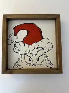 Hobby Lobby Dr. Suess Grinch Whoville Framed Wall Sign "Santa" - Picture 1 of 2