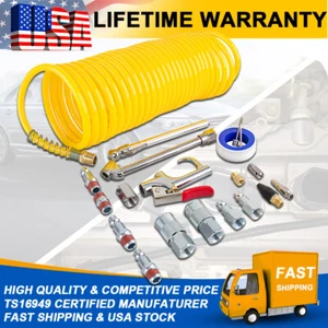Confezione 20 Kit Tubo Pneumatici Compressore Aria Accessorio Gonfiaggio Pezzo Ugelli Reculo Set - Foto 1 di 18