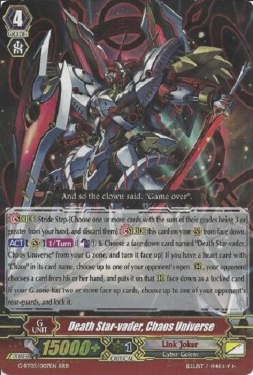 CARDFIGHT VANGUARD DEATH STAR-VADER CHAOS UNIVERSE (LINK JOKER) G-BT05/007EN RRR - Image 1 of 3
