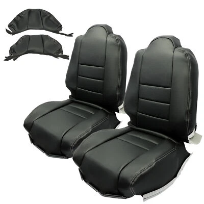 Seat Cover Set Replacement Black For Toyota Supra Hatchback MK4 MKIV 1993.5-1996 - Image 1 of 4