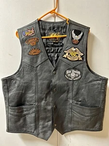 Harley - Davison Lederweste Größe 50, Made in Pakistan plus zusätzliche Patches - Bild 1 von 4