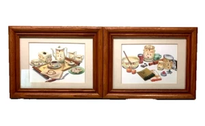 PAIR OF JEWEL TEA AUTUMN LEAF COLLECTIBLE CARDS FRAMED AND MATTED - Picture 1 of 1