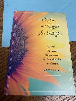 Tarjeta de felicitación religiosa Sympathy Our Love And Prayers Are With You Bendita 5”x7” Foto 1 de 4