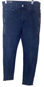 Levis 510 Jeans Mens 32x32 Blue Denim Skinny Fit Rare Side Zip Pockets Dark Wash - Picture 1 of 15