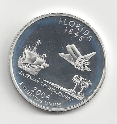 2004 S Silver Proof FLORIDA Quarter - 90% Silver - Image 1 of 2