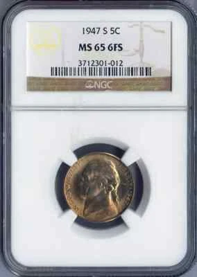 1947-S Jefferson Nickel NGC MS65 6FS - Image 1 of 2