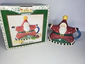 Sakura Debbie Mumm Santa Star Mini 2-cup Teapot Earthenware Christmas - Picture 1 of 10