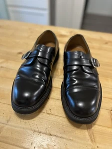 Zapatos de vestir de cuero para hombre Florsheim negros con hebilla lateral talla 11,5 M - Imagen 1 de 8