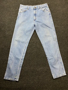 Vintage Wrangler Denim Jeans Made in USA 36 x 34 Light Wash Cowboy Western - Picture 1 of 11
