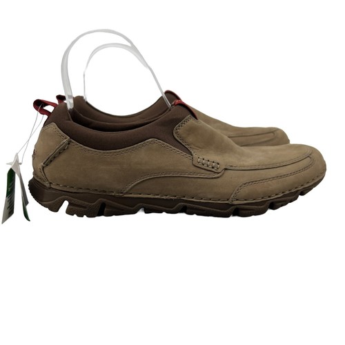 Mocassino slip on scarpe Rockport da uomo 8 cachi marrone chiaro in pelle nabuk adiprene Adidas
