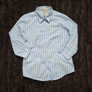 L.L. Bean Womens Striped Button Down Career Shirt Sz Small - Picture 1 of 12