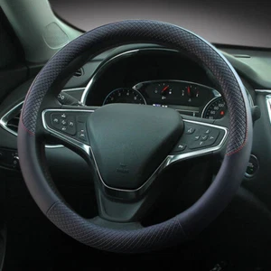 Accesorios de cubierta de volante de coche de cuero universal de 15 pulgadas con soporte interior 3D - Imagen 1 de 8