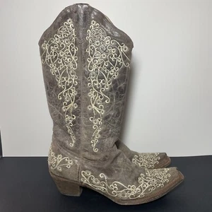 Corral Women's Size 11 Medium Snip Toe Crater with Bone Embroidery Western Boots - Picture 1 of 10