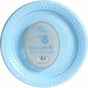 180 x HEAVY DUTY Blue Round 7" 18cm Disposible Plastic Party Serve Plates - Picture 1 of 1