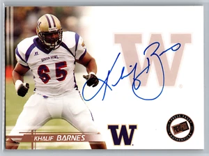 Khalif Barnes 2005 Press Pass Rookie Auto Washington Huskies - Picture 1 of 2