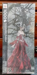 Queen Of Shadows Nene Thomas Fantasy Dragon 1000pc Panoramic Puzzle New 3' Tall - Picture 1 of 5