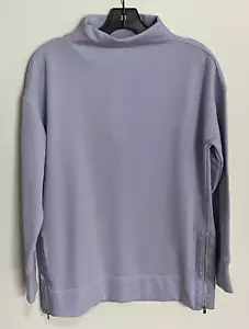 Haven women's long sleeve funnel neck knit top w zipper size S soft purple blue - Picture 1 of 6