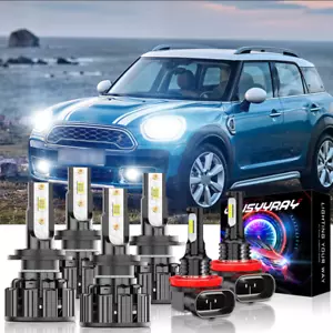 6x For Mini Cooper Countryman 2017 2018 LED Headlight&Fog Light Combo Bulbs Kit - Picture 1 of 12