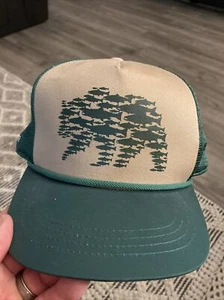 RepYourWater Black Bear Salmon Trucker Rope Hat Green And Tan - Picture 1 of 7