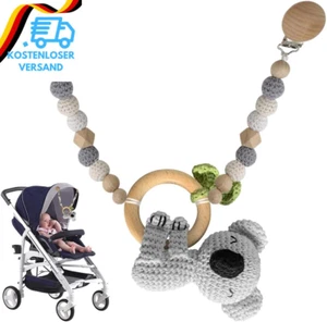 Kinderwagenkette Holz Baby, Kinderwagenkette Aus Holz Und Baumwolle Gehäkelt, Ki - Bild 1 von 12