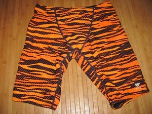 TYR Swimsuit JAMMER Size 32 Polyester Spandex Swim Suit ORANGE and BLACK - Picture 1 of 3