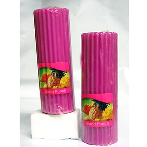 Scented Pillar Candles Island Punch 6-Piece Ribbed Pink 6" American Greetings - Picture 1 of 1