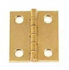 Menge 50 (25 Paar) 1-1/2" x 1-1/4" MESSING PLATTIERT STUMPFSCHARNIERE mit Schrauben Schrank - Bild 1 von 2
