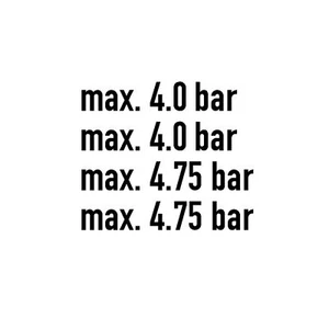 Aufkleber Reifendruck 4,0 4.75 bar Radlader LKW Bagger Luftdruck 4x4cmx23cm #A5 - Bild 1 von 2
