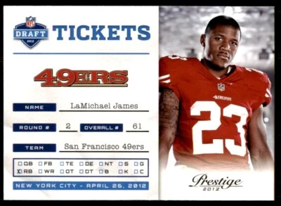 2012 Panini Prestige #23 LaMichael James NFL Draft Tickets - Image 1 of 2