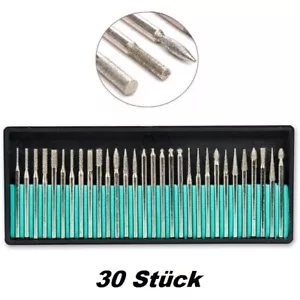 30 tlg Diamant Fräser Set Feile Schleifer Fräsköpfe Gravur Schleifköpfe Dremel - Bild 1 von 7