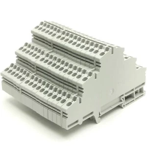 Lot of 17 Allen Bradley 1492-LTF3 Spring Clamp Terminal Block 300V 15A 3-Circuit - Picture 1 of 4