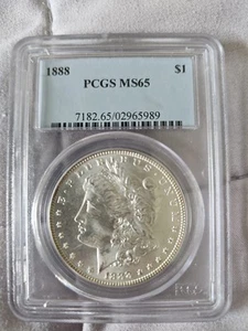 🔥🔥🔥🔥1888 Morgan Silver Dollar PCGS MS 65 #65989. 💥Kaboom 💥💥💥💥💥💥💥💥💥 - Picture 1 of 3