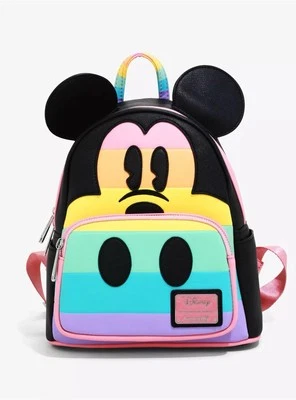NWT Loungefly Disney Mickey Mouse Pastel Rainbow Mini Backpack Pride - Image 1 of 4