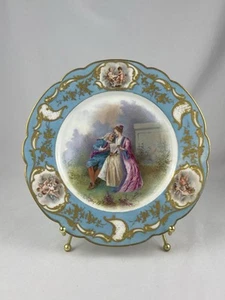 Antique Sevres France Porcelain Chateau Des Tuileries Courting Couple Plate - Picture 1 of 8