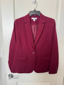 Liz Clairborne Women's Kate Blazer Size 4 Burgundy Passion New!! - Picture 1 of 4