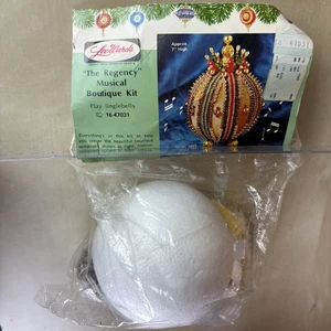 Vintage Rarität LeeWards große 7" MUSIKALISCHE Regency Pin Pailletten Perlen Weihnachtsschmuck Kit - Bild 1 von 12