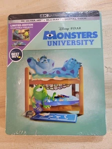 BRAND NEW MONSTERS UNIVERSITY STEELBOOK 4K ULTRA HD + BLU RAY + DIGITAL CODE - Picture 1 of 2