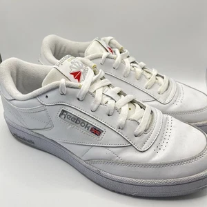 Reebok Club C 85 Herren Schuhe Größe 11 Kreide Leder Klassisch Tennis Turnschuhe - Bild 1 von 7