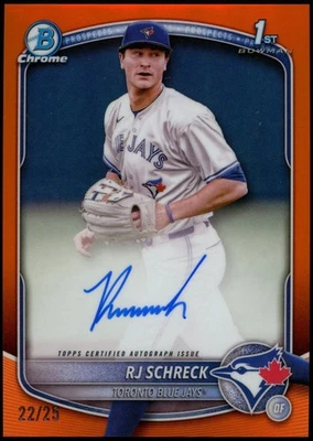 2025 Bowman Chrome Prospects RJ Schreck Orange Refractor Auto #22/25 - Image 1 of 2
