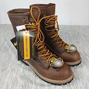Ad Tech Herren Stiefel 9 M 8" Composite Toe Wasserdicht Braun Holzfäller Arbeitsstiefel - Bild 1 von 14