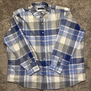 Neu mit Etikett Polo Ralph Lauren Baumwollhemd für Herren Größe 4XB groß kariert Pony Freizeitlogo - Bild 1 von 4