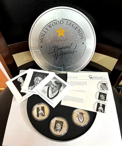 2010 COOK ISLANDS HOLLYWOOD LEGENDS 5 $ 925 SILBER PROOF MÜNZE 3 STÜCK GIEBEL, WAYNE, ROG - Bild 1 von 9