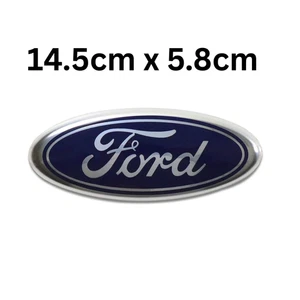 Insignia trasera emblema azul 14,5 cm x 5,8 cm para Ford Focus Mondeo Transit Cmax - Imagen 1 de 2