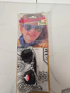 BANDANA-RAMA for KIDS Full Size Bandana White Paisley Scarf Bandana & Sunglasses - Picture 1 of 5