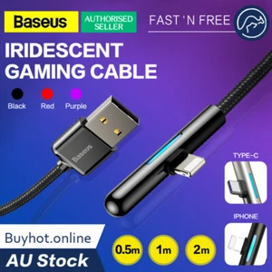 Baseus Iridescent HW Flash Charge Mobile Game Gaming Cable Type-C iPhone iPad - Picture 1 of 16