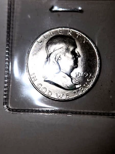 1949-D SILVER FRANKLIN HALF DOLLAR GEM BU! RAW! Uncertified! See Photos - Picture 1 of 5